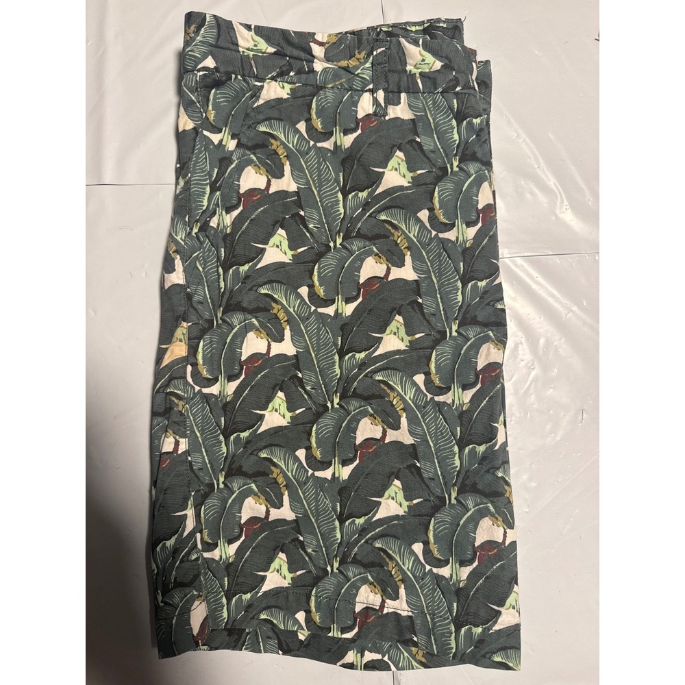 Southern Proper Mens Size 34 Palm Leaf Print Shorts Tailored Fit Cotton Blend